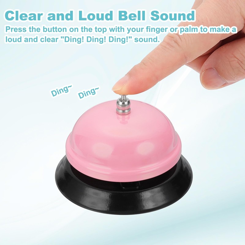 sourcing map Desk Service Call Bell, 3.35 Inch Metal Dinner