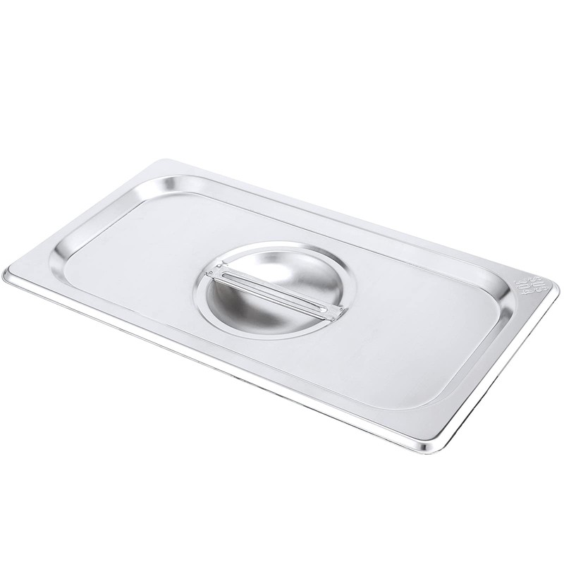 PINGEUI 8 Pack 1/3 Size Stainless Steel Steam Table Lid,