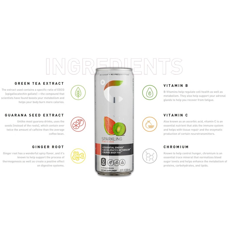 Celcius-Sparkling Kiwi Guava, 24 CT, Energy Drink Slim Cans 12