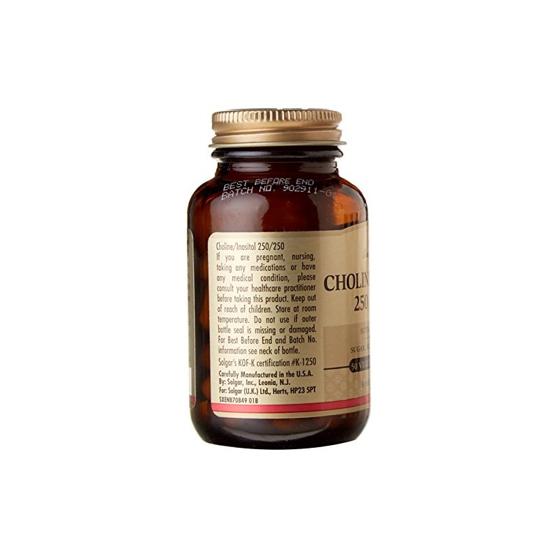 Solgar Choline/Inositol 250/250 mg Vegetable Capsules - 50 Vegicaps