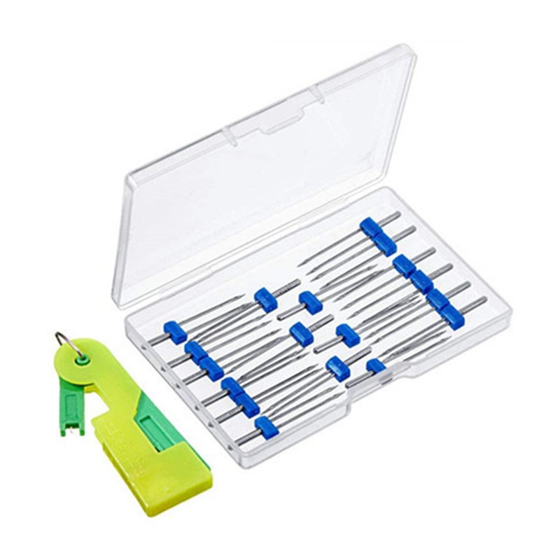 18pcs Sewing Machine Double Needle with Plastic Box Threader Simple
