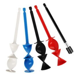 FunWorth Pack of 4 Paint Stirrers with Extension Rod, Paint Mixer, Epoxy Resin Stirrer for 1/4 Drill, Reusable Paint Mixer for Epoxy Resin, Paint, Pigments, Ceramic Glaze (Round, 5 Pieces)