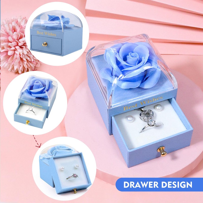 muchly Rose Ring Box，Proposal ring box rotates 360 degrees. Square