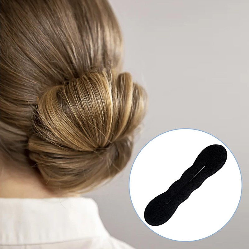 YALOJE 2pcs Hair Bun Updo Makers, Black Soft Hair Bun