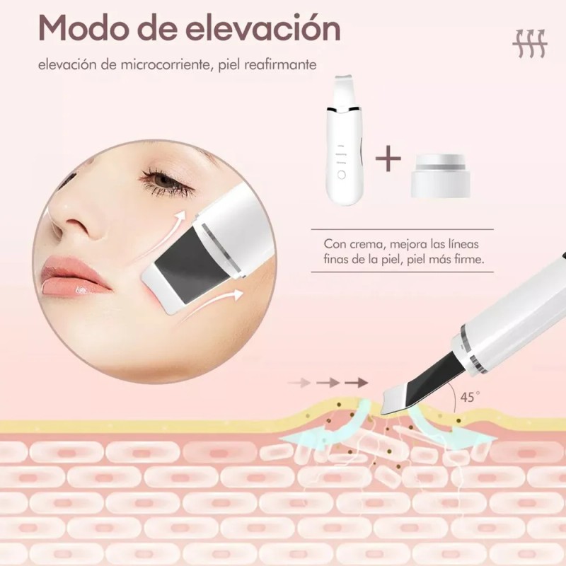 Limpiador Facial Ultrasónico Exfoliante Espinillas Belleza Blanco