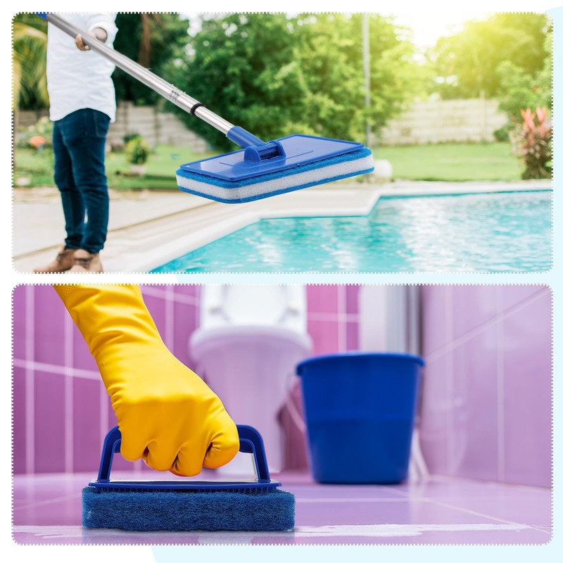 Newtay 6 Pcs Small Pool Scrub Hand Held Brush 5.5