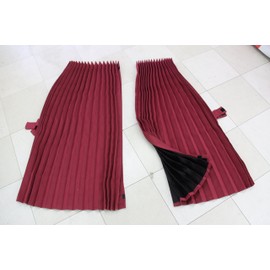 Truck Curtain Track Supplies, Pleated Center Curtain, Class 1 Light Darkening, Front Wine/Black Back, Reversible, Width 47.2 x 39.4 inches (120 x 100 cm), Left and Right 2 Panels, Divider Curtain Between the Driver Seat and the Bunk of the Truck, Made in