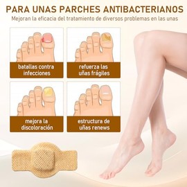 84 Pzs Parches para Uñas con Hongos Pies, Fungal Nail Patches Fortalecedor, Nocturno de 8 Horas Potente Repara, Parches Reparadores de Uñas para Uñas 