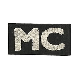 DealzCT MC Square White on Black Iron On Sew On Small Patch for Jacket Vest