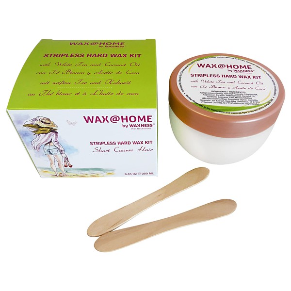 Wax at Home Microwavable White Tea Cream Stripless Wax Kit 8.45 Ounces by Wax Necessities Waxness