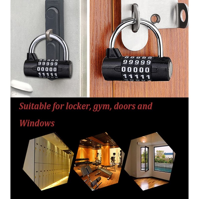 Maizoon Combination Lock 5 Digital Resettable Code Combo Durable Compact