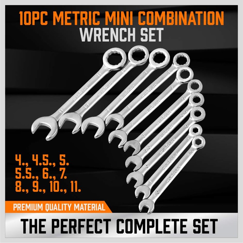 HORUSDY 20-Piece Mini Wrench Set, Metric & SAE Combination Wrench