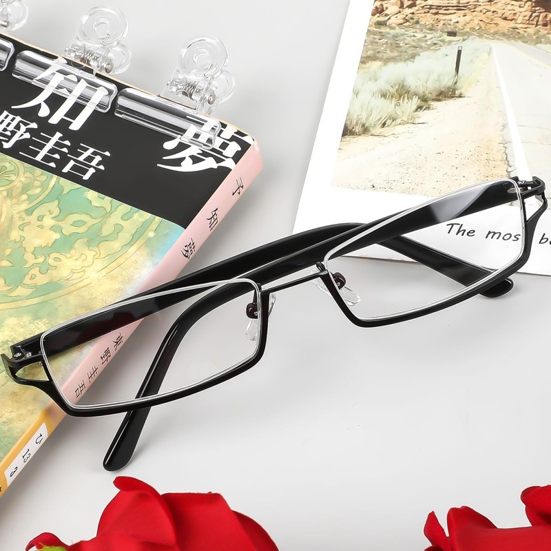 CINECE Underrim Date Glasses, Fashion Glasses, Square, Blue Light, Glasses