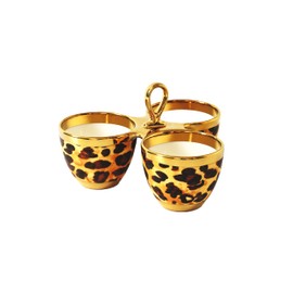 Pampa Bay Animal Print 3 Part Server, 8.75"" D x 5.5"" tall, Gold