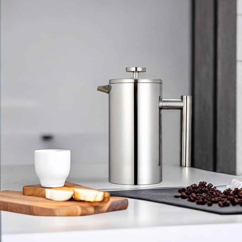 Meelio Small French Press Coffee Maker 600ml, Double-Wall Insulated French