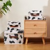 VinneGenzz Storage Bin with Lid Cow Print Cute Fabric Storage