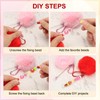 PATIKIL Beadable Keychain Bars, Plush Ball Beaded Keychain Blanks Bulk