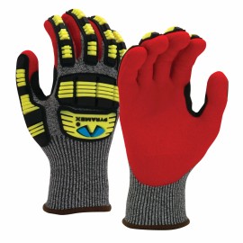 Pyramex GL609C A6 Cut Sandy Nitrile Dipped Level 2 Impact Gloves, Gray - L