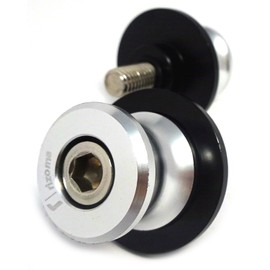 MAXIMASELECT Universal Swing Arm M8 Bolt Aluminum Rear 0.3 inch (8 mm) Silver Stand Hook Custom Customized Compatible Models for Honda Yamaha Suzuki Motorcycle