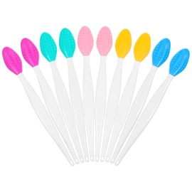 IANFAN10 Pcs Lip Scrub Brush, Double-Sided Lip Exfoliating Brushes, Soft Silicone Pore Cleaning Brush Colorful Lips Cleansing scrubber for Men Women Lightening Smoothing Lips