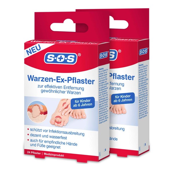 SOS Wart-Ex plaster for removing ordinary warts discreetly, waterproof