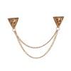 LKXHarleya Gold Stud Double Chain Brooch Pin,Shirts Neck Collar Tips
