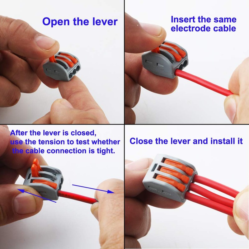 CESFONJER Lever Nut Connectors Assortment 60 Conductors Compact Wire Connectors