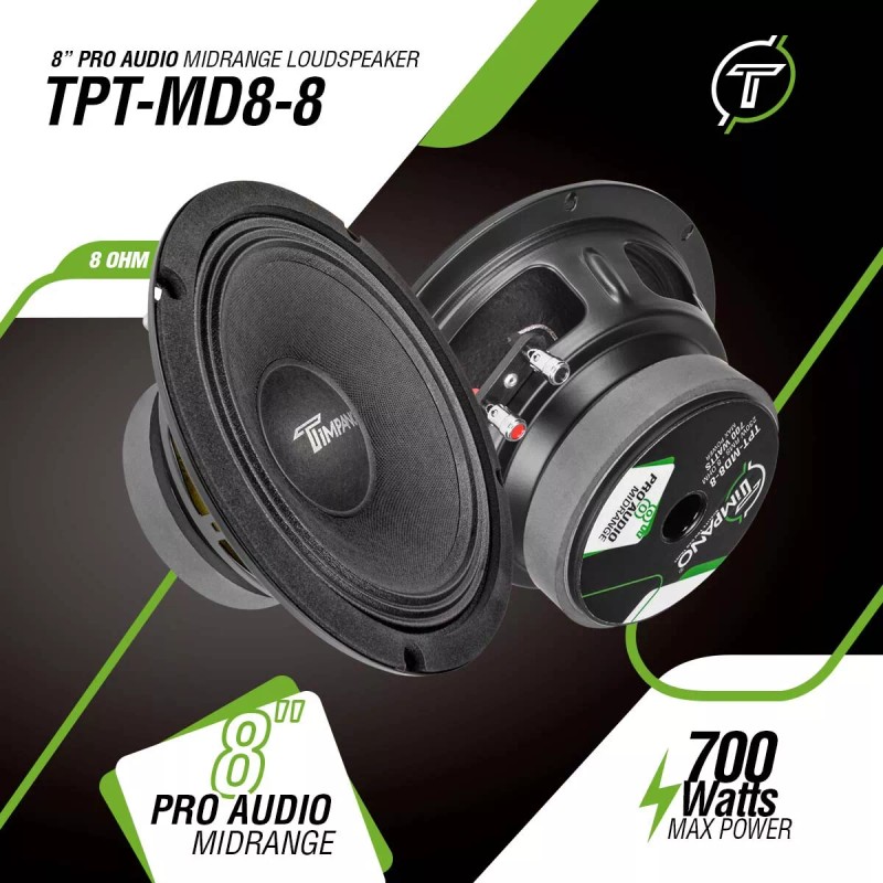 TIMPANO AUDIO (2) 8" MIDRANGE TIMPANO 700WATTS TPT-MD8-8 CAR PRO