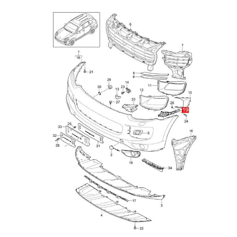 Front Bumper Bracket Fixed Bumper Protection Retainer For Cayenne 92A