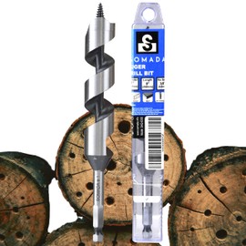 SOMADA 1-Inch x 8-Inch Auger Drill Bit for Wood, Hex Shank 3/8-Inch One Piece, Ship Auger Long Drill Bit for Soft and Hard Wood, Plastic, Drywall and Composite Materials