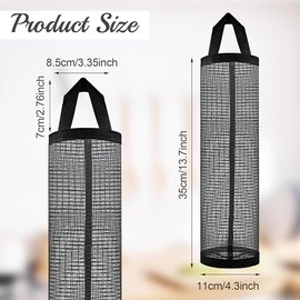 Plastic Bag Holder Dispensers Folding Mesh Garbage Bags Hanging Storage Bag Trash Bag, 2Pcs Plastic Bag Holder Dispenser Hanging Folding Mesh Garbage Bags,Plastic Bag Holder Mesh Garbage Bag,Black