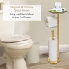 Kalitro Toilet Paper Holder Freestanding with Big Shelf, 4 Rolls
