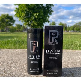 DRMoose Hair Building Fibres – Conceals Thinning Hair – Natural Cotton – Grey – 25g – Men & Women/Fibres Capillaires – Gris – 25g