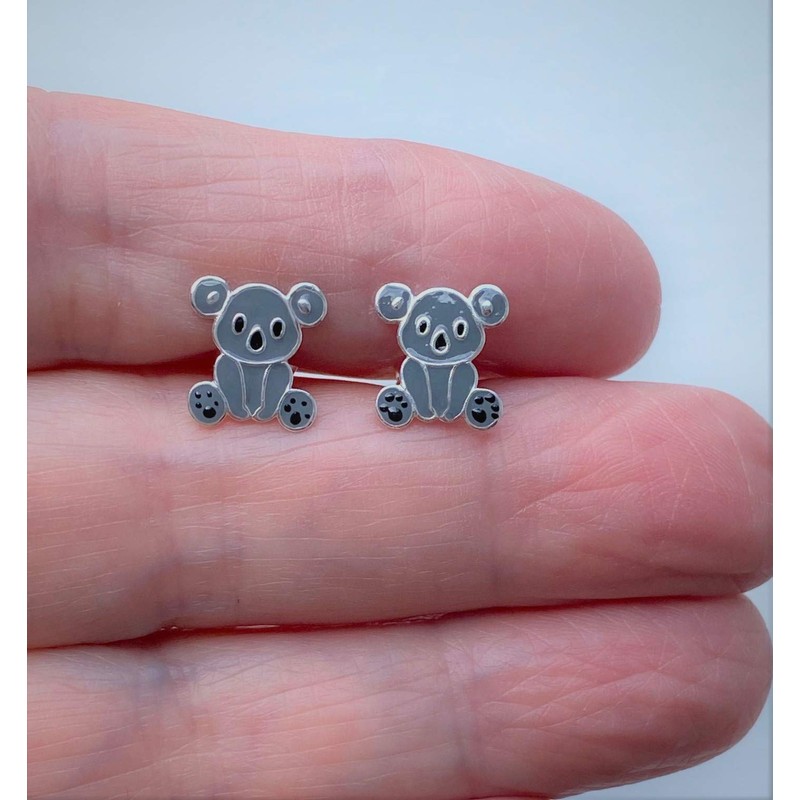 Cute Koala Bear Earrings - 925 Sterling Silver