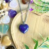 XIANNVXI Heart Necklaces for Women Crystal Heart Pendant Necklaces Lapis