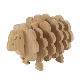 Queen-b Coaster Wooden Animal Animal Stylish Trivet Pot Kettle Interior Kitchen Counter Dining Miscellaneous Goods Decoration Decoration (Sheep)