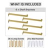 OVOV 6 Pack Gold Shelf Brackets 10 Inch Floating Shelf