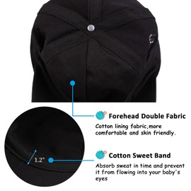 Bamery Toddler Baseball Hat for Boys&Girls Baby Baseball Cap Embroidery Dinosaur Kids Hat for 2-6T (Dinosaur Black, 2-6T)