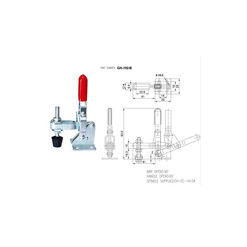 Xrten Pack of 3 Vertical Toggle Clamps, Toggle Clamp Vertical