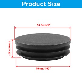 Bonsicoky 4 Pack 2 Inch (50mm) Round Plastic Hole Plugs, Black Pipe Tubing End Cap for Round Metal Tube