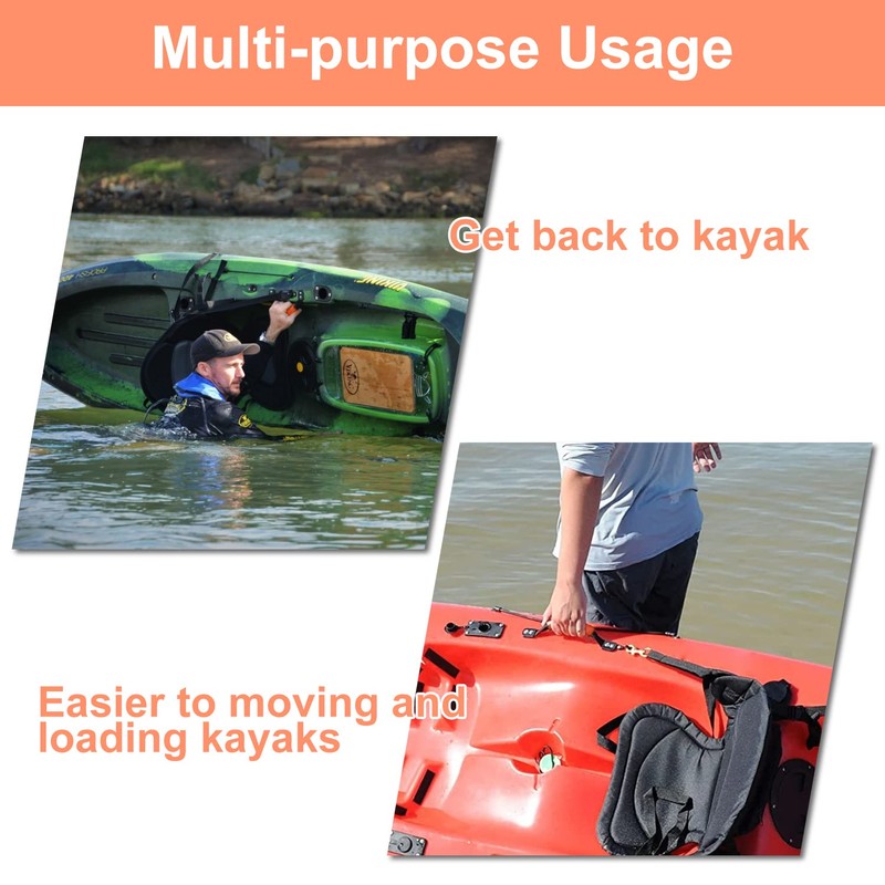 HLOGREE 4Pack Kayak Carry Handles, Kayaking Accessory Canoe Boat Side