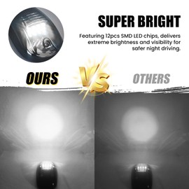 Gonice White 12 LED Cab Lights - 5PCS Smoked Roof Running Top Marker Light for Dodge Ram 1500/2500/3500/4500/5500 Pickup Trucks 2003-2018