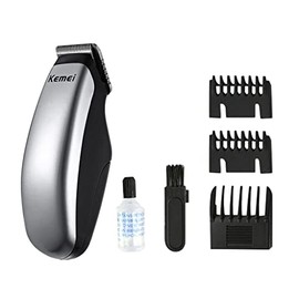 Portable Mini Mens Electric Hair Shaver Grooming Set, Cordless Professional Hair Cutter for Men, Great Beard Trimmer Gift Kit, Stainless Steel Material, Travel Size, Includes 3