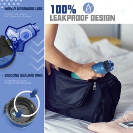 Dosurer Drinking Bottle, 1 Litre, 700 ml, 500 ml Children's Leak-Proof, Water Bottle with Motivational Time Marking, BPA-Free Tritan Sports Bottle for School, Sports, Bike, Work, Fitness