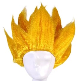 WELCOLLE Cosplay Anime Character Costume Saiyan Wig Gold Wig
