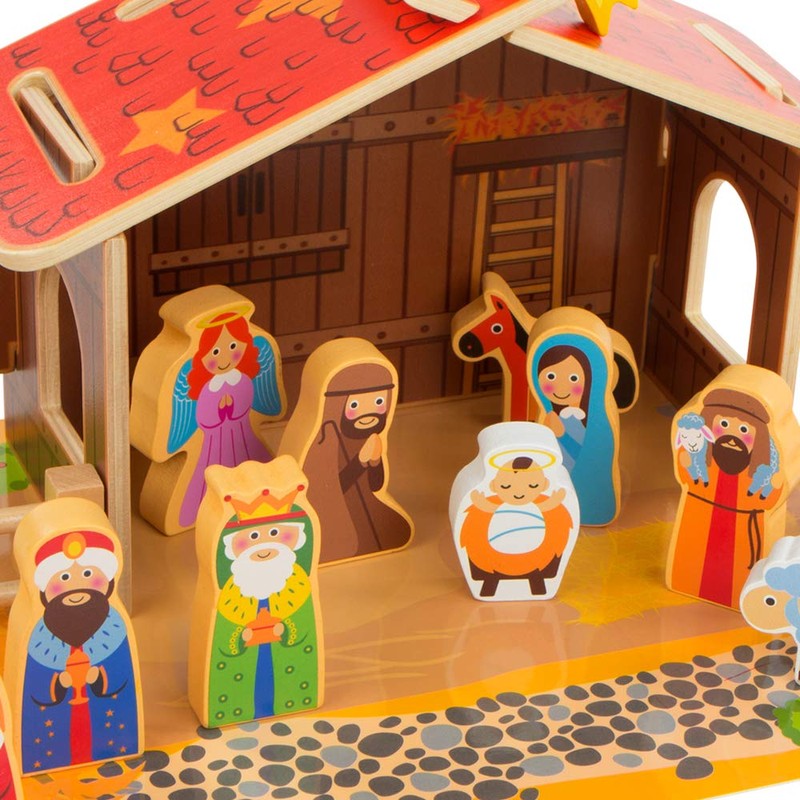 WOOMAX 46204 Wooden Nativity Scene 20 Pieces 20 Pieces