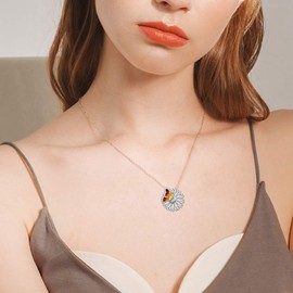 Butterfly Necklace 925 Sterling Silver White Gold Plated Sunflower Necklaces Pendent Jewellery Gift for Women and Girls
