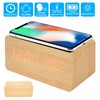 Wooden Clock Alarm Mobile Phone Wireless Charging Wood Voice Control