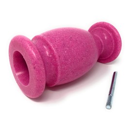 OPTIMUM Memorial Cemetery Flower Vase - Plastic (Pink Granite) with Metal Ground Spike, Grave Marker, Decorations for Gravesite, Headstone Flowers Holder, Garden Lawn & Yard