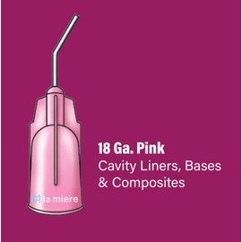 1000Pkg. Pre-Bent applicator Tips 18 Ga. Pink Dental PreBent Cavity Liners, Bases & Composites Dispensing Needle Etchants Tips